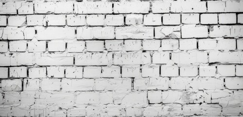 White Painted Brick Wall Texture for Background