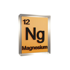 Magnesium side - Periodic Table Element, Scientific and Educational Use, Transparent and Translucent Design, 3D Render