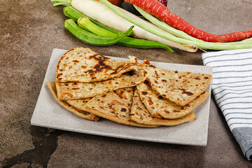 Indian Aloo Paratha - bread with potato