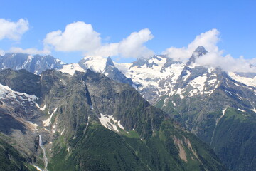 swiss mountains in the summer