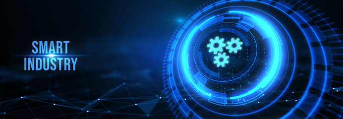 Smart industry 4.0 manufacturing technology concept. 3d illustration