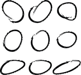 Vector Set of Hand Drawn Circles Artistic Abstract and Sketchy Round Shapes for Creative Designs