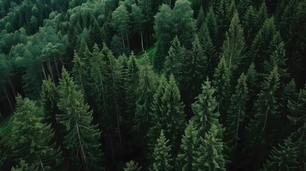 Aerial View of Dense Green Forest Canopy