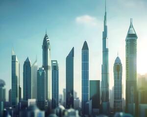Fototapeta premium Skyscraper Financial Bar Chart Symbolizing Growth in the Business World