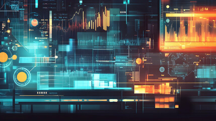 Fototapeta premium Data analysis processing featuring big data computing and information flow in a digital science lab setting illustration -