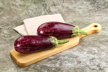 Fresh ripe two graffiti eggplant