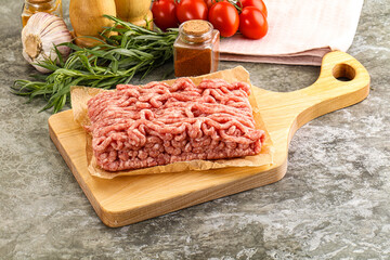 Raw uncooked red minced meat