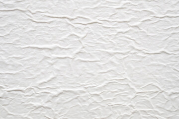 white crumpled and creased glued wrinkled paper poster texture background