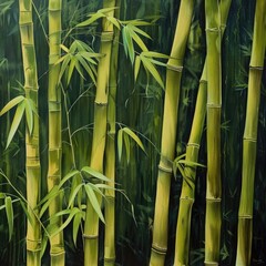 Obraz premium Serene Green Bamboo Forest Landscape