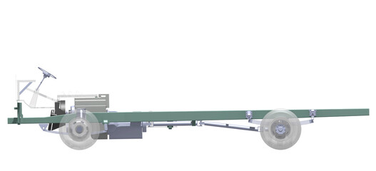 bus chassis frame 3D illustration