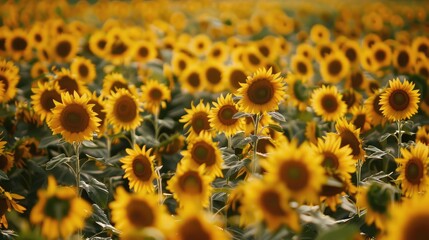 Fototapeta premium Bright Sunflower Field in Full Bloom