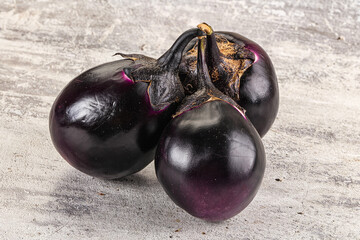 Raw violet and black eggplant