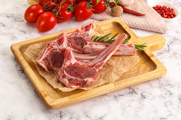 Raw Rack of Lamb for cooking