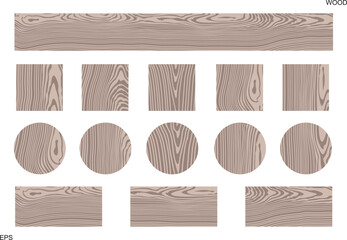 Wood texture set. Isolated Wood texture on white background