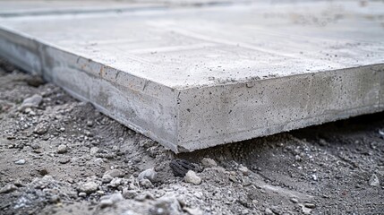 Close-Up of Concrete Slab on Construction Site