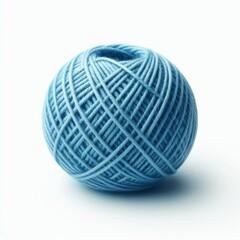 Fototapeta premium Blue ball of yarn isolated on white backgrounds