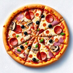 Pizza Isolated on White Transparent Background