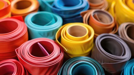 Vibrant Rolls of Colorful Vinyl Sheets
