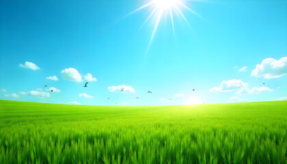 Fototapeta premium field and blue sky