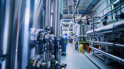 Fototapeta premium Modern Industrial Manufacturing Facility Interior