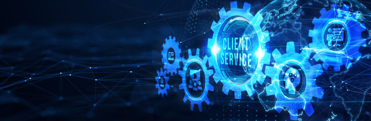 Business, Technology, Internet and network concept. Technical Support Center customer service. 3d illustration