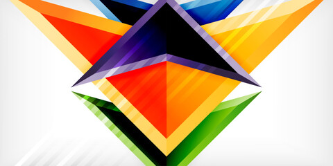 Abstract background color triangles and arrows composition. Vector Illustration For Wallpaper, Banner, Background, Card, Book Illustration, landing page