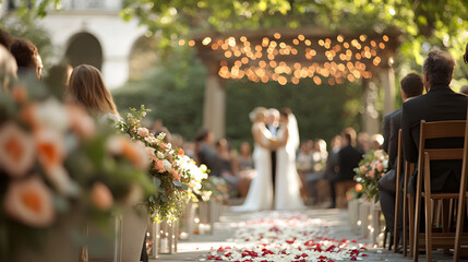 Rustic barn wedding with the couple exchanging vows