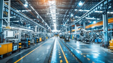 Obraz premium Modern Automated Industrial Factory Interior