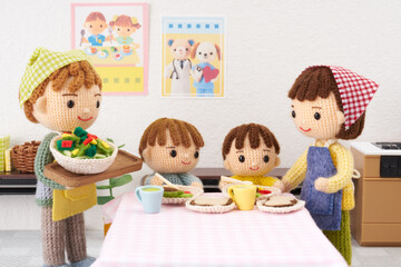 あみぐるみ人形　こども食堂イメージ