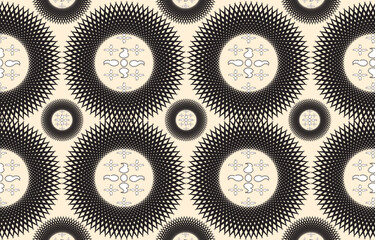 Ikat ethnic tribal ,handmade native pattern motif. Ethnic ikat abstract background art.Ikat geometric  ethnic oriental seamless pattern.Design for fabric pattern , textile ,printing and other project.
