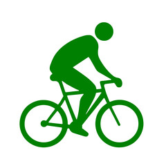 Obraz premium 自転車に乗っている人のピクトグラム風イラスト 透過背景の切り抜き