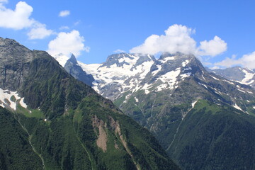 Naklejka premium North Caucasus Mountains in Dombay in midsummer