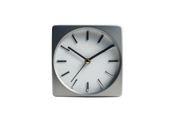 Modern Silver Clock Face with Minimalist Design