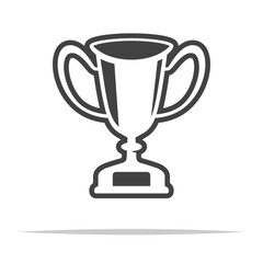 Single trophy cup outline icon transparent vector isolated
