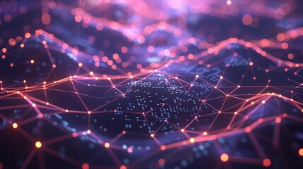 Futuristic Digital Network Landscape