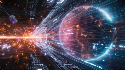 Futuristic Digital Technology Globe