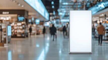Obraz premium White empty stand billboard at shopping mall for all purpose advertisment.