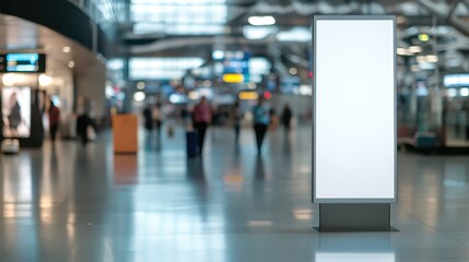 Fototapeta premium Airport terminal with blank space board for product promotion and advertise in holiday.