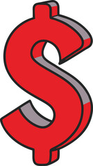 A dollar sign icon cartoon vector