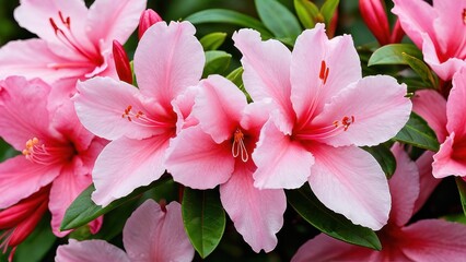 Fototapeta premium Elegant azelia bush depiction, great for outdoor landscaping concepts, gardening tools promotions, or nature-themed illustrations