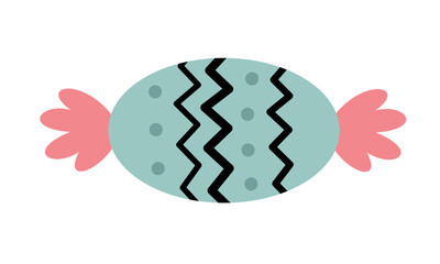 Halloween candy clipart. Cute festive elements. Hand draw vector illustration in flat style