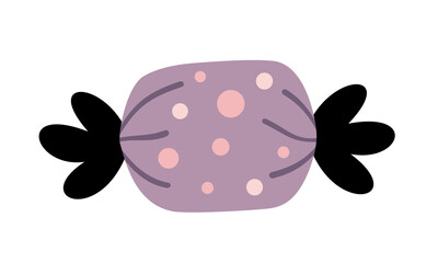 Halloween candy clipart. Cute festive elements. Hand draw vector illustration in flat style