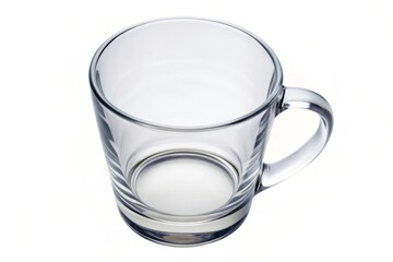 Empty, classic water glass cup isolated on white, clipping, top view