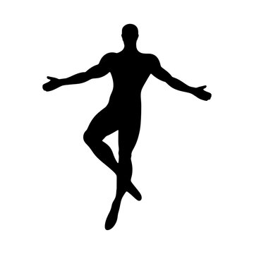 recommend clip art: 跳躍している男性のシルエットイラスト　透過背景の切り抜き