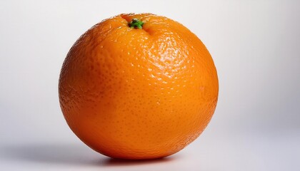 Perfectly Ripe Orange Isolated on Clean White Surface. Ideal for Fresh Citrus Fruit Illustrations, Nutrition Concepts, or Natural Product Marketin