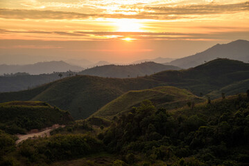 Fototapeta premium Noen Chang Suek view point Pilok, Kanchanaburi, Thailand.