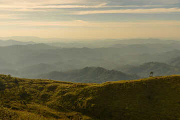 sunset at Noen Chang Suek, Pilok, Kanchanaburi, Thailand.