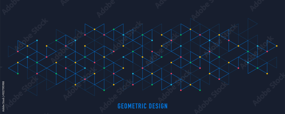 Wall mural Abstract vector background with a geometric pattern of triangle shapes. Graphic design element 