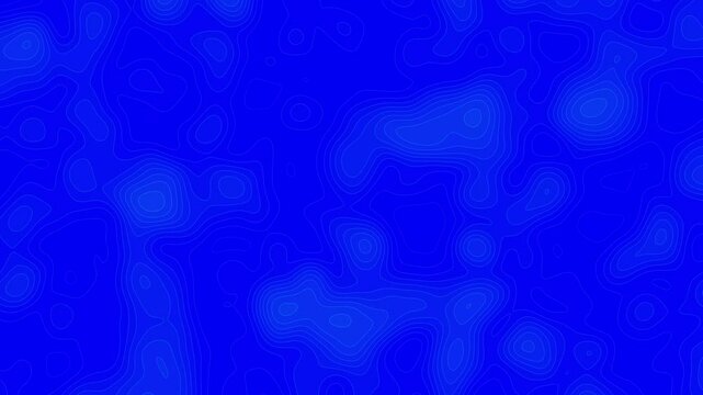 Wavy line motion graphic background. Abstract moving topographic map lines. Moving wavy line topology pattern Blue and cyan color background.