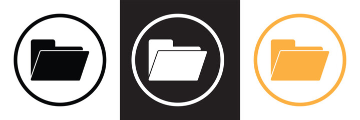 Folder vector icon . Folder logo design. Vector illustration isolated on white and black background. EPS 10